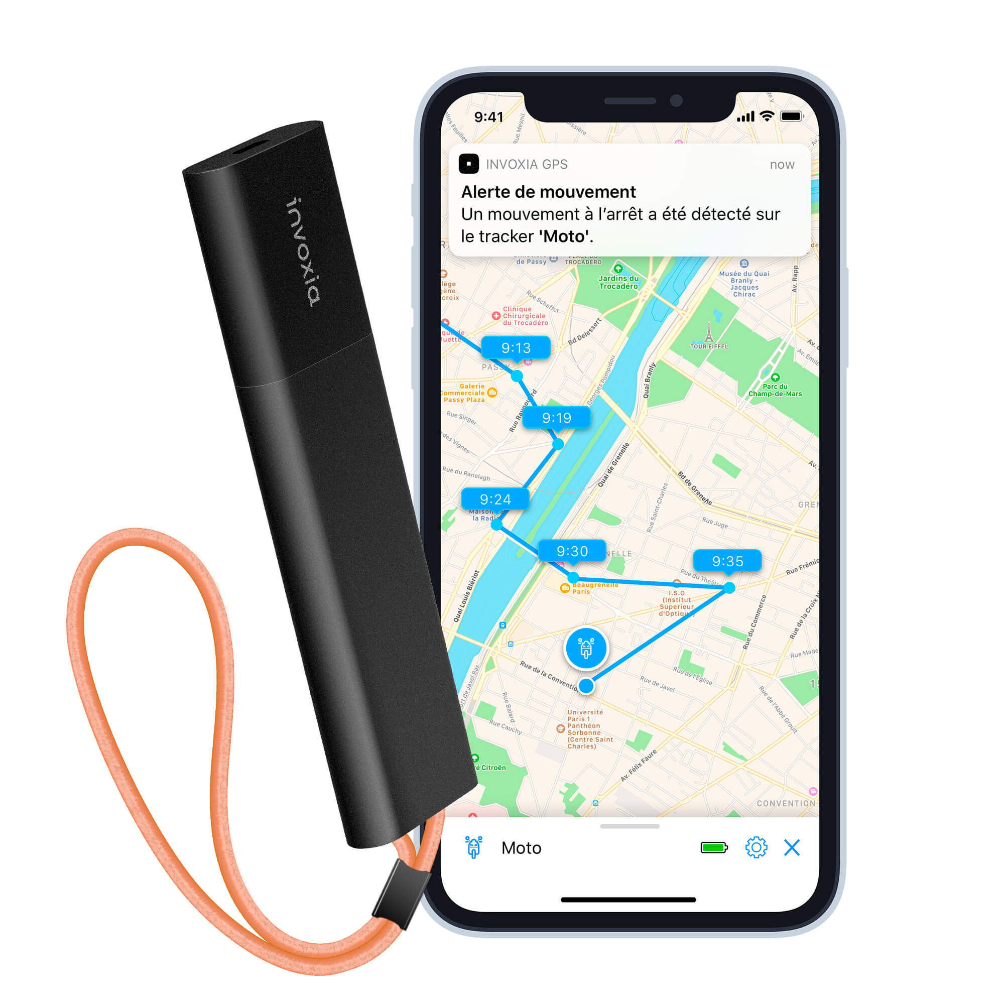 Mini Tracker Invoxia - Traceur GPS étanche et sans carte SIM